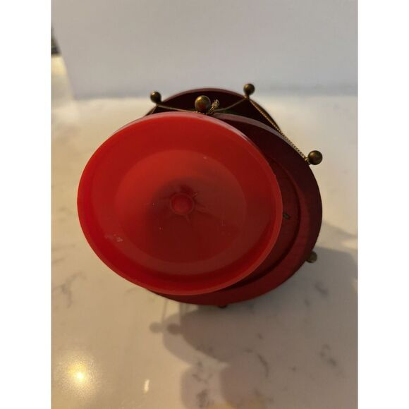 Christmas Wood Revolving Music Box Carolers Dog Drum "Joy To the World " - Picture 4 of 4
